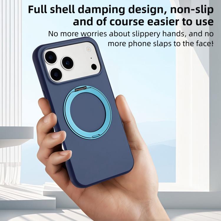 Custodia magnetica per telefono con supporto girevole a 360 gradi e finitura satinata effetto pelle., For iPhone 15 Pro, For iPhone 15 Plus, For iPhone 15, For iPhone 14