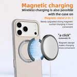 Custodia magnetica per telefono con supporto girevole a 360 gradi e finitura satinata effetto pelle., For iPhone 16 Pro Max, For iPhone 16 Pro, For iPhone 16, For iPhone 15 Pro Max