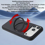 Custodia magnetica per telefono con supporto girevole a 360 gradi e finitura satinata effetto pelle., For iPhone 17 Pro Max, For iPhone 17 Pro, For iPhone 17, For iPhone Air