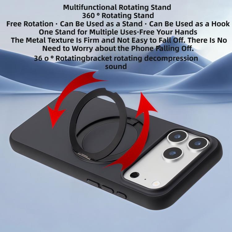 Custodia magnetica per telefono con supporto girevole a 360 gradi e finitura satinata effetto pelle., For iPhone 15 Pro, For iPhone 15 Plus, For iPhone 15, For iPhone 14