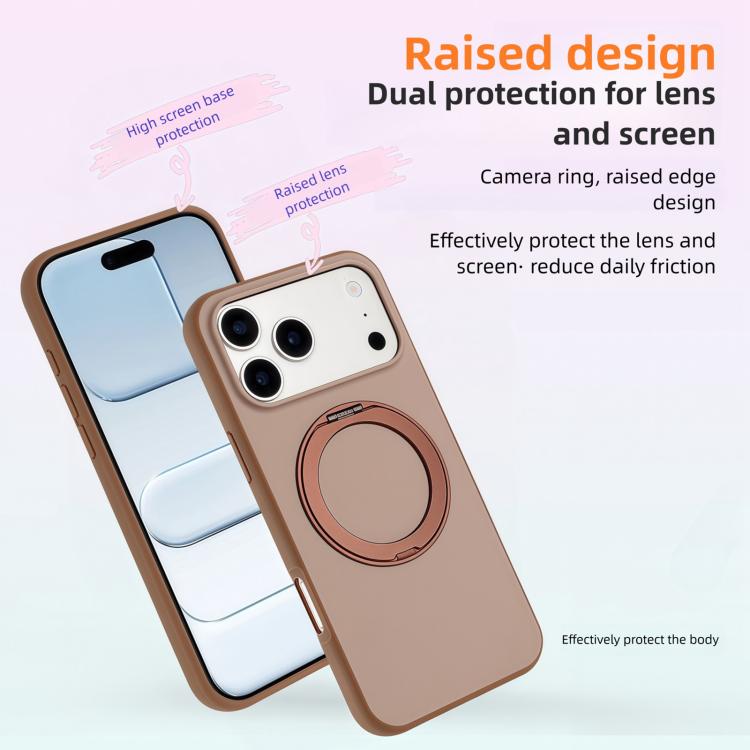 Custodia magnetica per telefono con supporto girevole a 360 gradi e finitura satinata effetto pelle., For iPhone 16 Pro Max, For iPhone 16 Pro, For iPhone 16, For iPhone 15 Pro Max