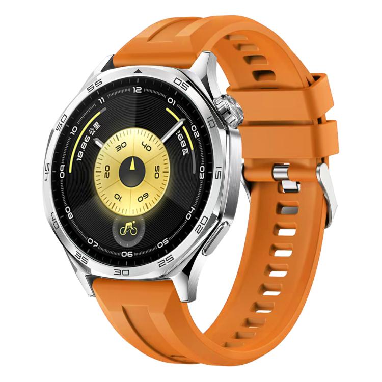 Cinturino per orologio in silicone tinta unita con fibbia argentata xDfind, For Huawei Watch GT 6 / 5 46mm