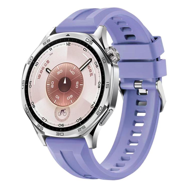 Cinturino per orologio in silicone tinta unita con fibbia argentata xDfind, For Huawei Watch GT 6 / 5 46mm