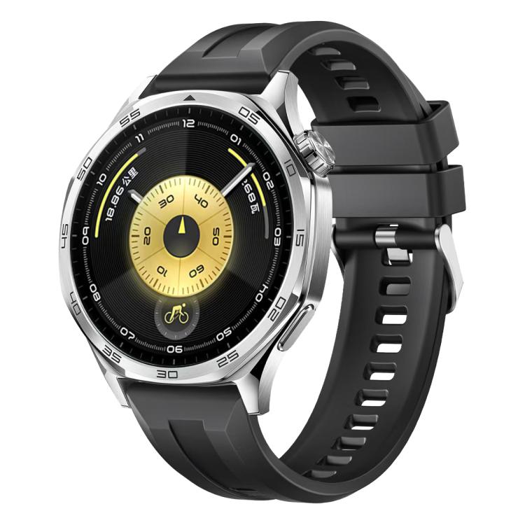 Cinturino per orologio in silicone tinta unita con fibbia argentata xDfind, For Huawei Watch GT 6 / 5 46mm