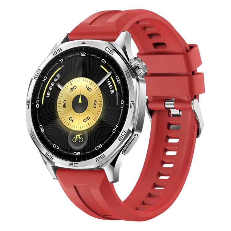 Cinturino per orologio in silicone tinta unita con fibbia argentata xDfind, For Huawei Watch GT 6 / 5 46mm