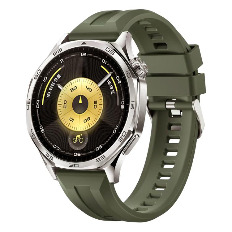 Cinturino per orologio in silicone tinta unita con fibbia argentata xDfind, For Huawei Watch GT 6 / 5 46mm
