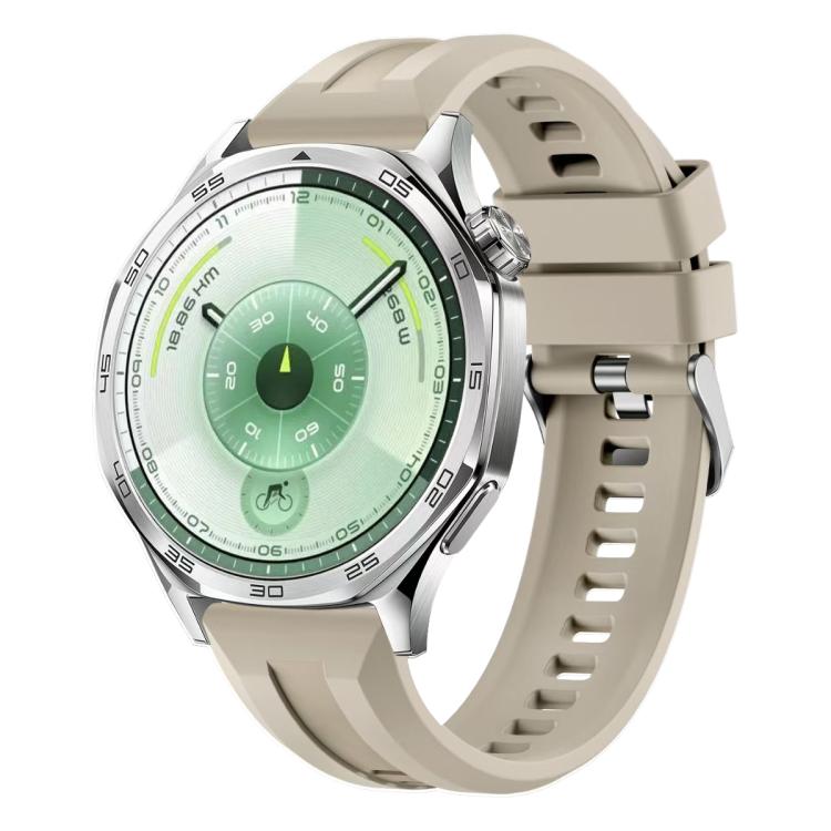 Cinturino per orologio in silicone tinta unita con fibbia argentata xDfind, For Huawei Watch GT 6 / 5 46mm