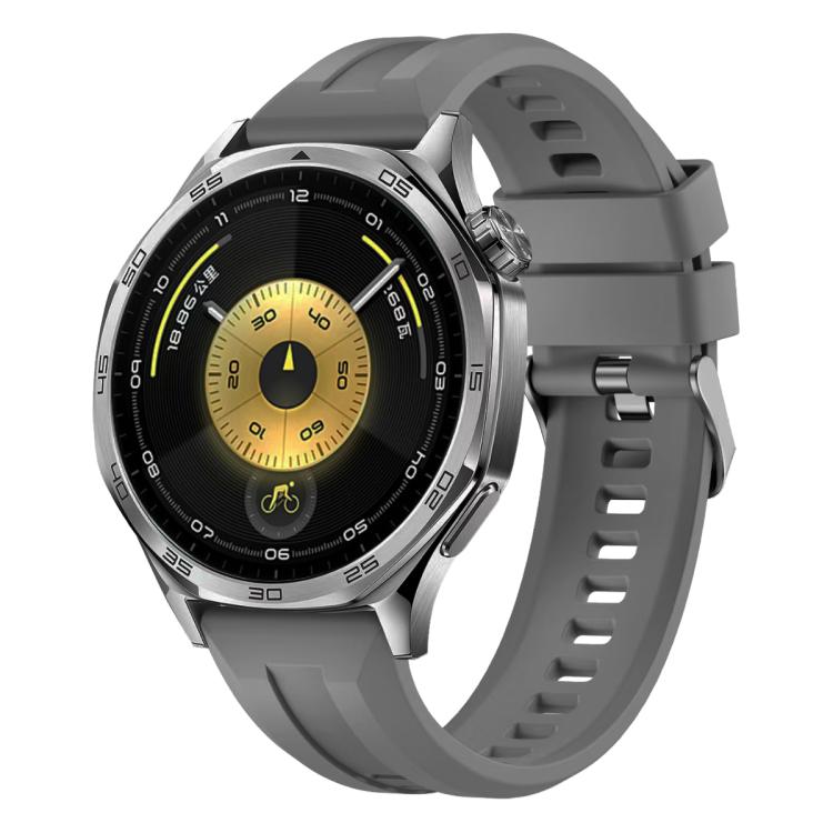 Cinturino per orologio in silicone tinta unita con fibbia argentata xDfind, For Huawei Watch GT 6 / 5 46mm