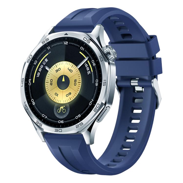 Cinturino per orologio in silicone tinta unita con fibbia argentata xDfind, For Huawei Watch GT 6 / 5 46mm