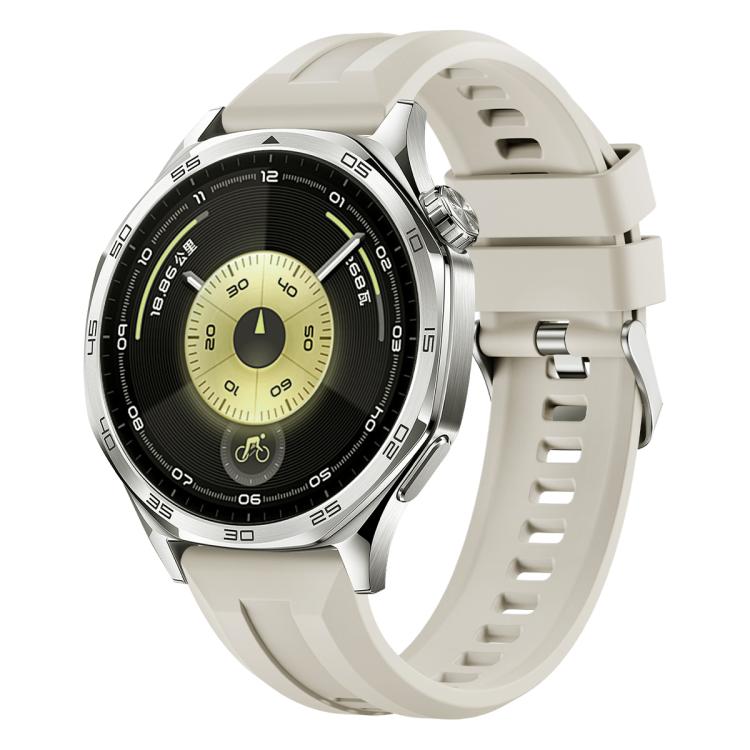 Cinturino per orologio in silicone tinta unita con fibbia argentata xDfind, For Huawei Watch GT 6 / 5 46mm