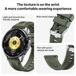 Cinturino per orologio in silicone tinta unita con fibbia argentata xDfind, For Huawei Watch GT 6 / 5 46mm