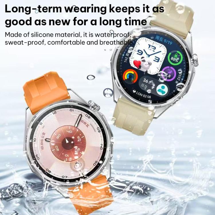 Cinturino per orologio in silicone tinta unita con fibbia argentata xDfind, For Huawei Watch GT 6 / 5 46mm