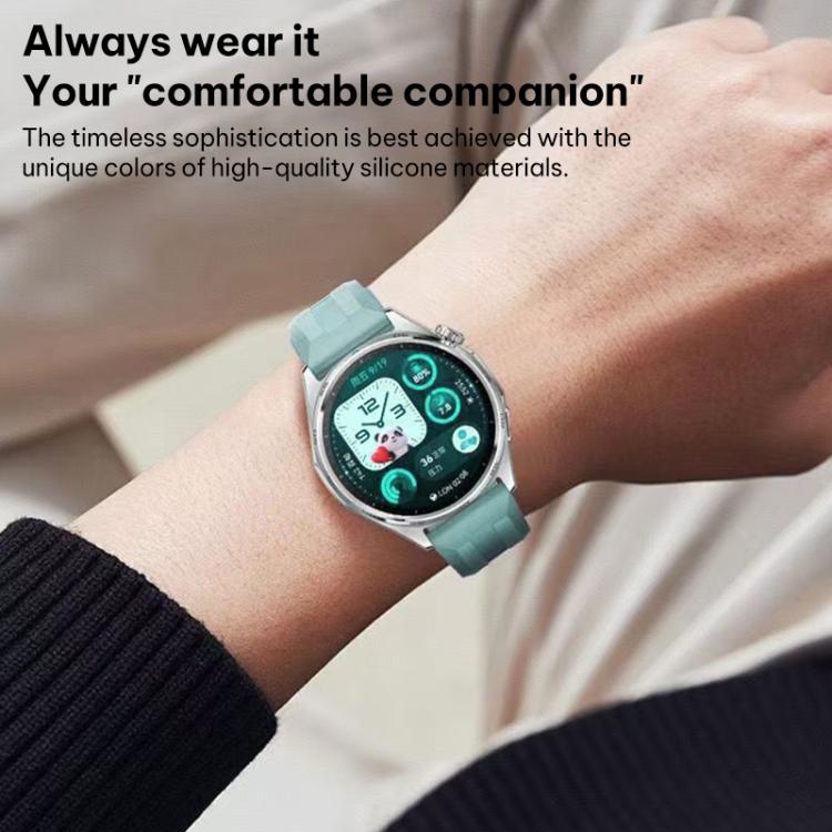 Cinturino per orologio in silicone tinta unita con fibbia argentata xDfind, For Huawei Watch GT 6 / 5 46mm