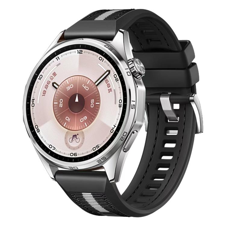 Cinturino per orologio xDfind in nylon intrecciato ibrido con silicone, For Huawei Watch GT 6 / 5 / 4 / 3 46mm