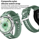 Cinturino per orologio xDfind in nylon intrecciato ibrido con silicone, For Huawei Watch GT 6 / 5 / 4 / 3 46mm