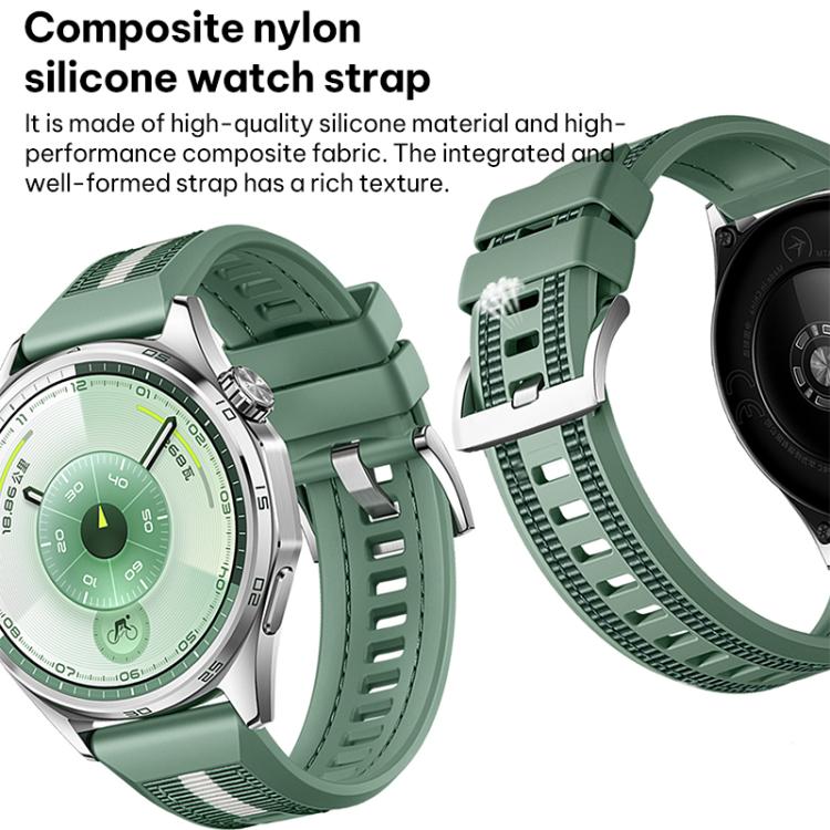 Cinturino per orologio xDfind in nylon intrecciato ibrido con silicone, For Huawei Watch GT 6 / 5 / 4 / 3 46mm