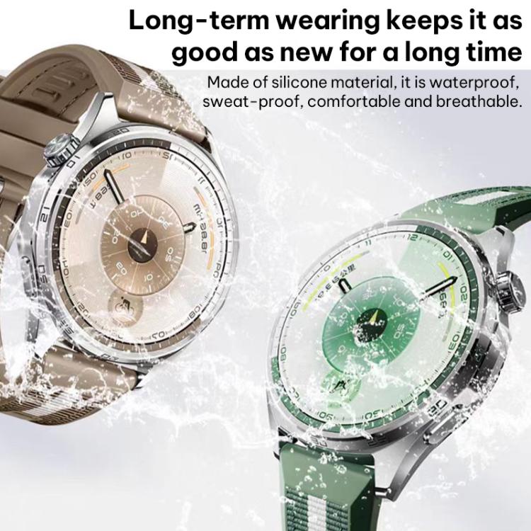 Cinturino per orologio xDfind in nylon intrecciato ibrido con silicone, For Huawei Watch GT 6 / 5 / 4 / 3 46mm