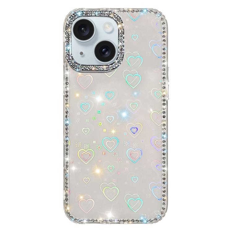 Custodia per telefono ibrida IMD PC TPU con strass su entrambi i lati., For iPhone 15 Pro Max, For iPhone 15 Pro, For iPhone 15, For iPhone 14