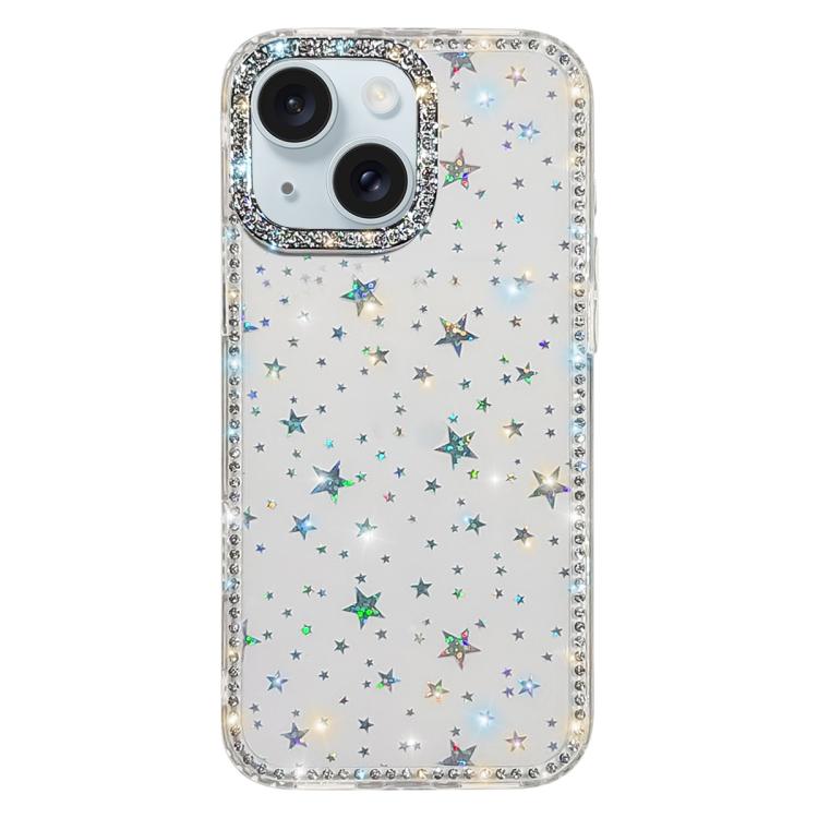 Custodia per telefono ibrida IMD PC TPU con strass su entrambi i lati., For iPhone 13