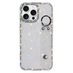Braccialetto con strass e glitter, custodia per telefono, For iPhone 16 Pro, For iPhone 16 Plus, For iPhone 16, For iPhone 15 Pro Max