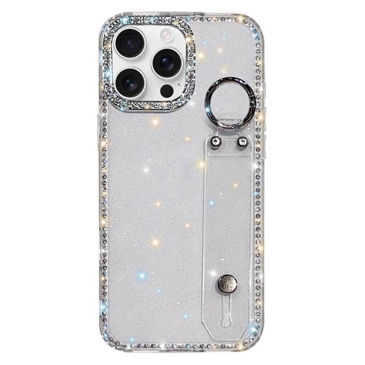 Braccialetto con strass e glitter, custodia per telefono, For iPhone 16 Pro, For iPhone 16 Plus, For iPhone 16, For iPhone 15 Pro Max