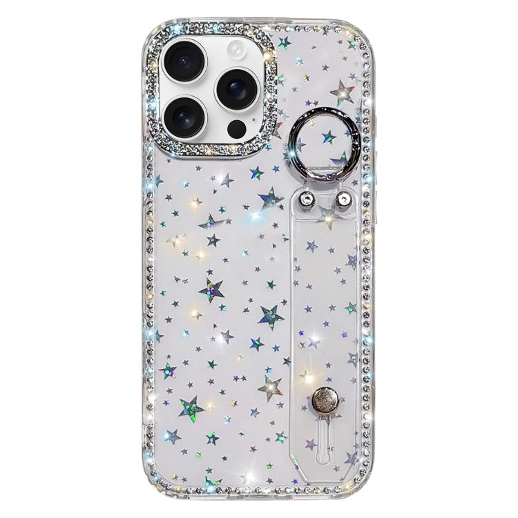 Braccialetto con strass e glitter, custodia per telefono, For iPhone 16 Pro, For iPhone 16 Plus, For iPhone 16, For iPhone 15 Pro Max