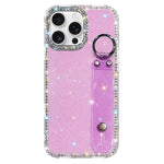 Braccialetto con strass e glitter, custodia per telefono, For iPhone 16 Pro, For iPhone 16 Plus, For iPhone 16, For iPhone 15 Pro Max