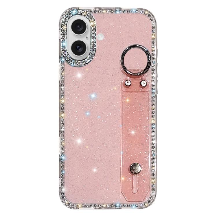 Braccialetto con strass e glitter, custodia per telefono, For iPhone 16 Pro, For iPhone 16 Plus, For iPhone 16, For iPhone 15 Pro Max