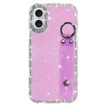 Braccialetto con strass e glitter, custodia per telefono, For iPhone 16 Pro, For iPhone 16 Plus, For iPhone 16, For iPhone 15 Pro Max