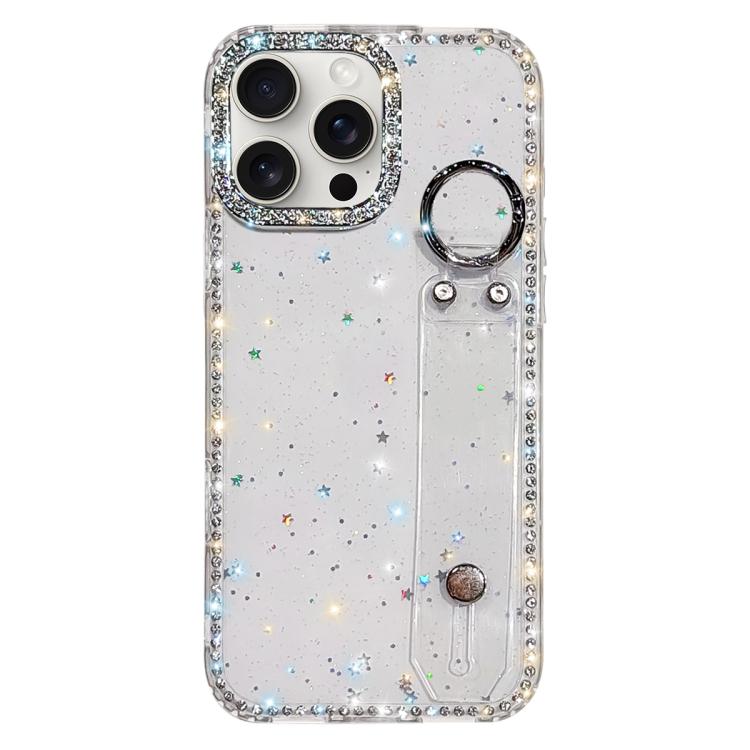 Braccialetto con strass e glitter, custodia per telefono, For iPhone 16 Pro, For iPhone 16 Plus, For iPhone 16, For iPhone 15 Pro Max