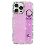 Braccialetto con strass e glitter, custodia per telefono, For iPhone 16 Pro, For iPhone 16 Plus, For iPhone 16, For iPhone 15 Pro Max