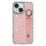 Braccialetto con strass e glitter, custodia per telefono, For iPhone 15 Pro, For iPhone 15, For iPhone 14, For iPhone 14 Pro