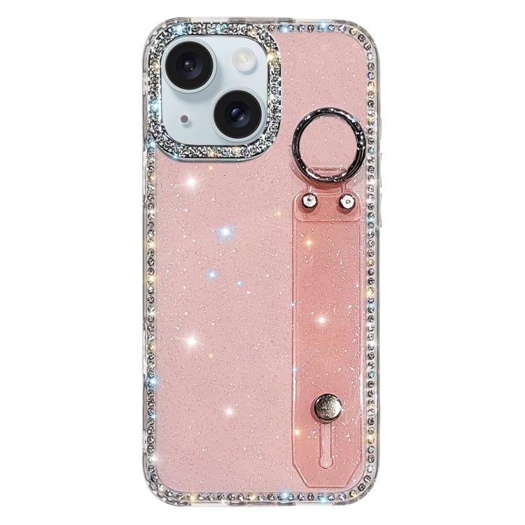 Braccialetto con strass e glitter, custodia per telefono, For iPhone 15 Pro, For iPhone 15, For iPhone 14, For iPhone 14 Pro