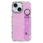 Braccialetto con strass e glitter, custodia per telefono, For iPhone 15 Pro, For iPhone 15, For iPhone 14, For iPhone 14 Pro