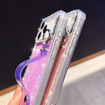 Braccialetto con strass e glitter, custodia per telefono, For iPhone 17 Pro, For iPhone 17, For iPhone Air, For iPhone 16 Pro Max