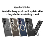 Custodia per telefono GKK in similpelle con effetto pelle verniciata metallizzata e supporto magnetico girevole, penna non inclusa., For Samsung Galaxy S26 Ultra 5G
