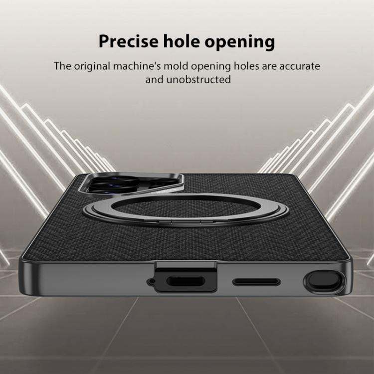 Custodia per telefono GKK in similpelle con effetto pelle verniciata metallizzata e supporto magnetico girevole, penna non inclusa., For Samsung Galaxy S26 Ultra 5G