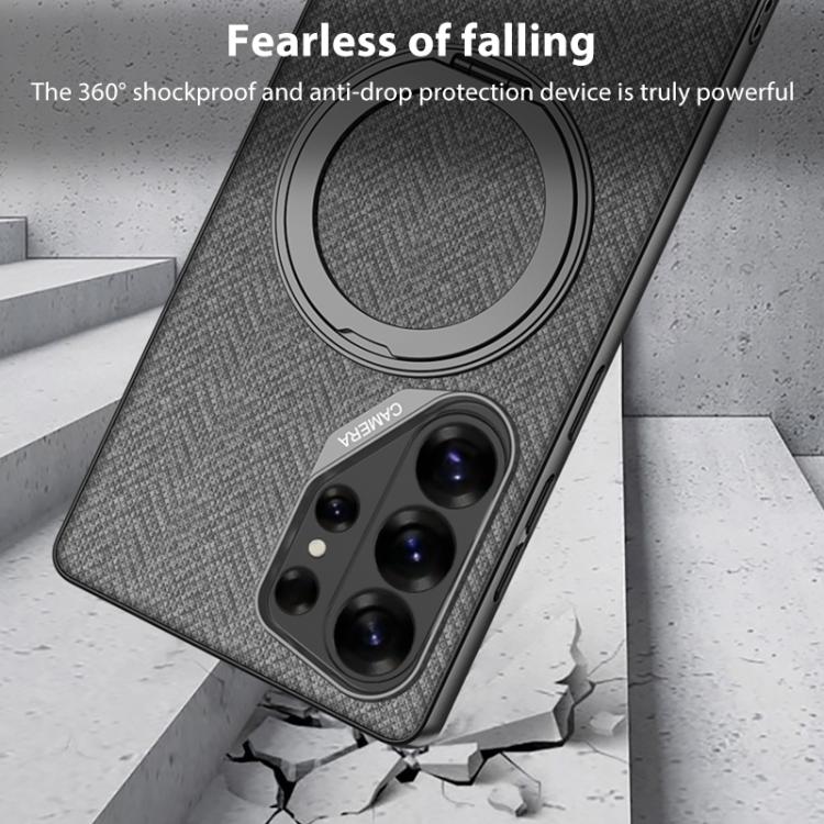 Custodia per telefono GKK in similpelle con effetto pelle verniciata metallizzata e supporto magnetico girevole, penna non inclusa., For Samsung Galaxy S26 Ultra 5G