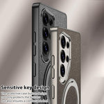 Custodia per telefono GKK in similpelle con effetto pelle verniciata metallizzata e supporto magnetico girevole, penna non inclusa., For Samsung Galaxy S26 Ultra 5G