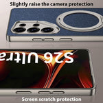 Custodia per telefono GKK in similpelle con effetto pelle verniciata metallizzata e supporto magnetico girevole, penna non inclusa., For Samsung Galaxy S26 Ultra 5G