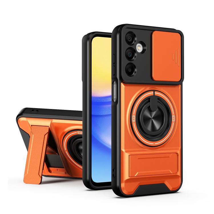 Custodia per telefono multifunzionale magnetica antiurto con finestra scorrevole per obiettivo., For Galaxy A36 5G, For Samsung Galaxy A16 5G, For Samsung Galaxy A15 5G, For Samsung Galaxy A55 5G