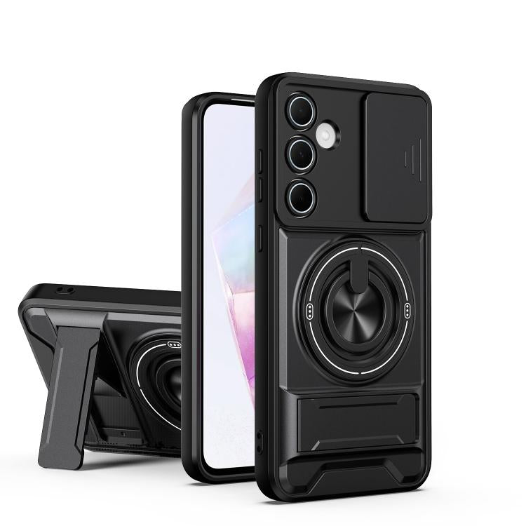 Custodia per telefono multifunzionale magnetica antiurto con finestra scorrevole per obiettivo., For Galaxy A36 5G, For Samsung Galaxy A16 5G, For Samsung Galaxy A15 5G, For Samsung Galaxy A55 5G