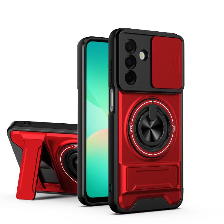 Custodia per telefono multifunzionale magnetica antiurto con finestra scorrevole per obiettivo., For Galaxy A06 5G, For Galaxy A56 5G, For Samsung Galaxy A26 5G, For Samsung Galaxy A36 5G