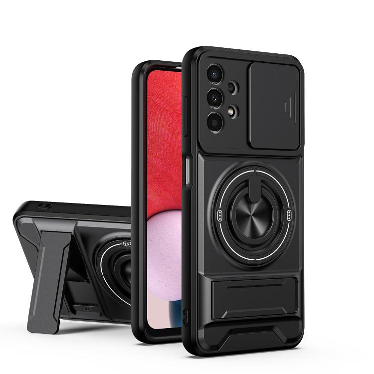 Custodia per telefono multifunzionale magnetica antiurto con finestra scorrevole per obiettivo., For Galaxy A53 5G, For Galaxy A73 5G, For Samsung Galaxy A13 4G, For Galaxy A22 5G