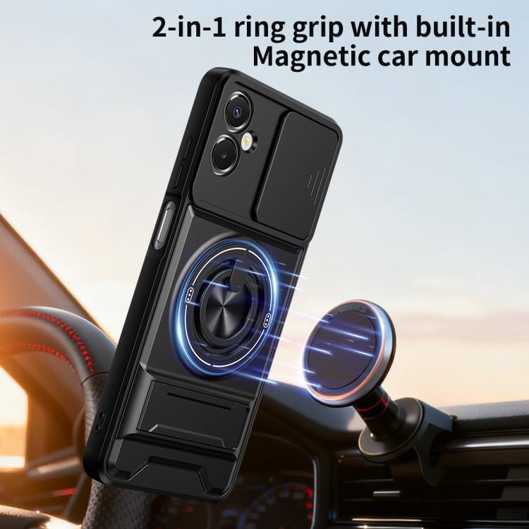 Custodia per telefono multifunzionale magnetica antiurto con finestra scorrevole per obiettivo., For Galaxy A06 5G, For Galaxy A56 5G, For Samsung Galaxy A26 5G, For Samsung Galaxy A36 5G