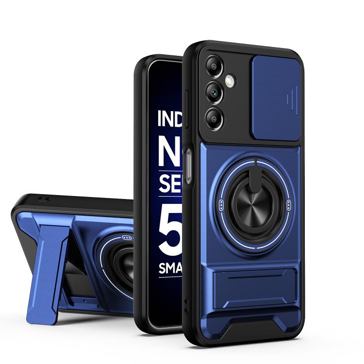 Custodia per telefono multifunzionale magnetica antiurto con finestra scorrevole per obiettivo., For Galaxy A54 5G, For Galaxy A04e, For Galaxy A14 5G, For Galaxy A04 4G