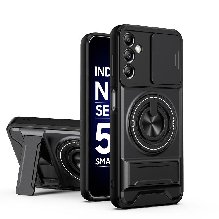 Custodia per telefono multifunzionale magnetica antiurto con finestra scorrevole per obiettivo., For Galaxy A54 5G, For Galaxy A04e, For Galaxy A14 5G, For Galaxy A04 4G