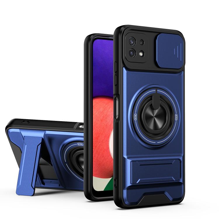 Custodia per telefono multifunzionale magnetica antiurto con finestra scorrevole per obiettivo., For Galaxy A53 5G, For Galaxy A73 5G, For Samsung Galaxy A13 4G, For Galaxy A22 5G