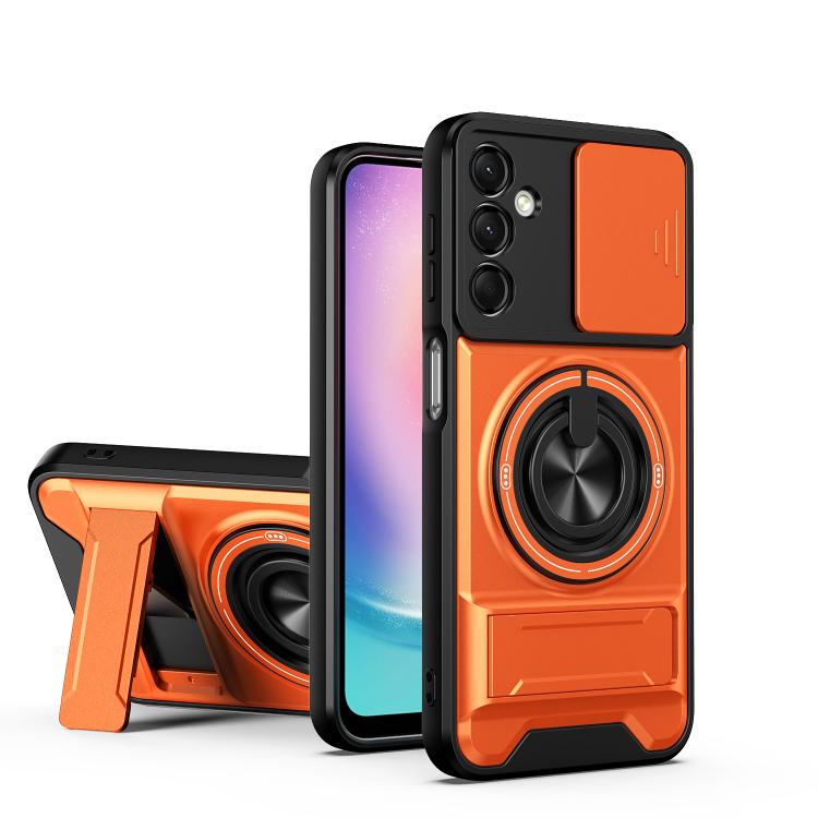 Custodia per telefono multifunzionale magnetica antiurto con finestra scorrevole per obiettivo., For Galaxy A25 5G, For Galaxy A24 4G, For Galaxy A23 5G, For Samsung Galaxy A34 5G