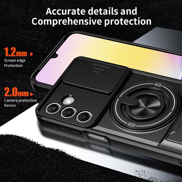 Custodia per telefono multifunzionale magnetica antiurto con finestra scorrevole per obiettivo., For Galaxy A25 5G, For Galaxy A24 4G, For Galaxy A23 5G, For Samsung Galaxy A34 5G